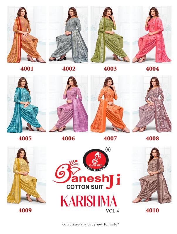 Ganeshji karishma patiyala vol 4 cotton dress material wholesale